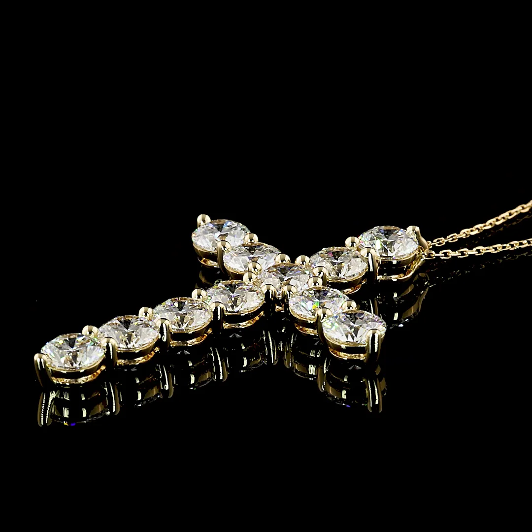 5.35 Cts 14k Yellow Gold Round Shape Symbol Pendant - Image 4