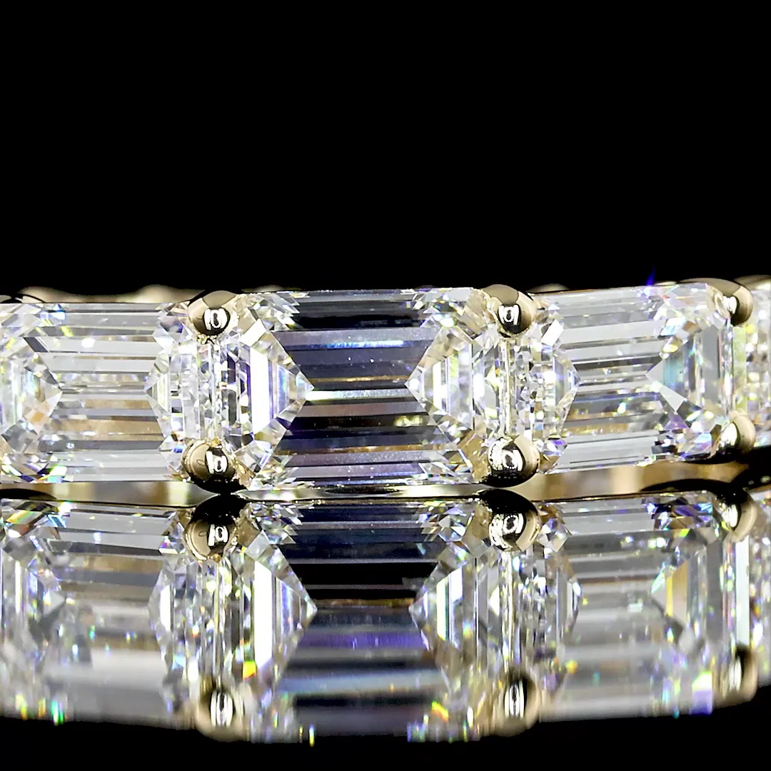 2.76 Cts 14k Yellow Gold Emerald Shape Eternity Band Eternity Band - Image 2