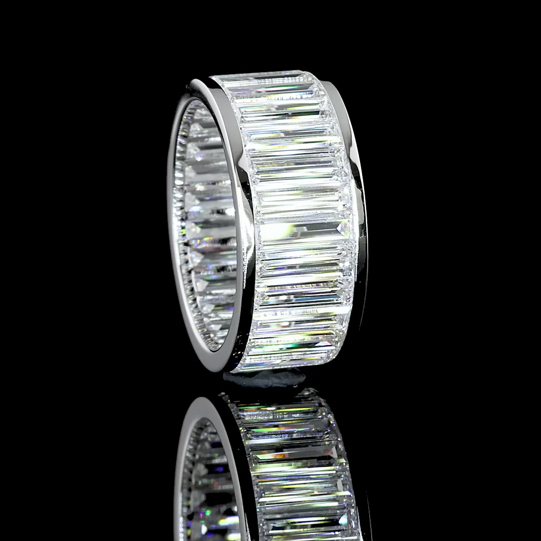 7.22 Cts 14k White Gold Baguette Shape Eternity Band Eternity Band - Image 3