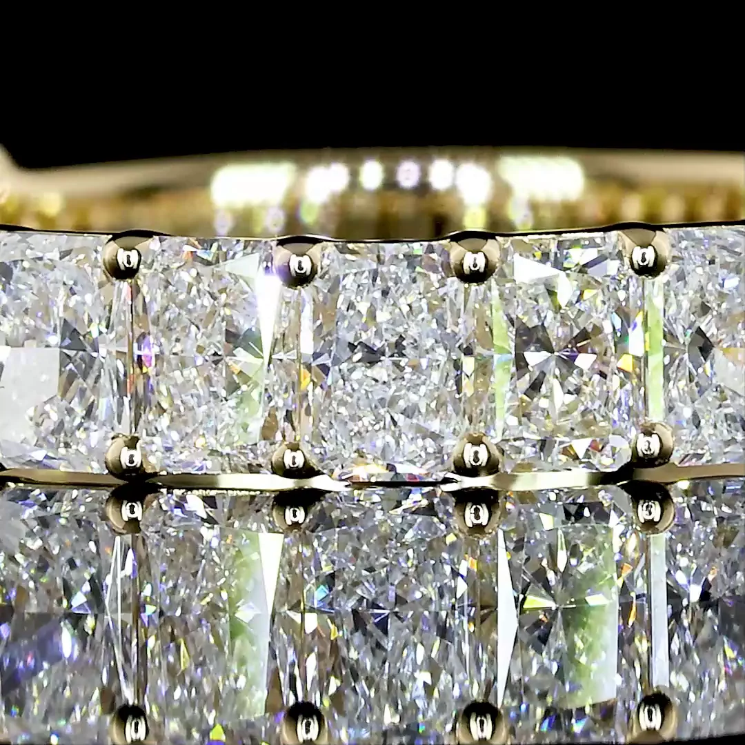 1.76 Cts 14k Yellow Gold Radiant Shape 3/4 Band Eternity Band - Image 2