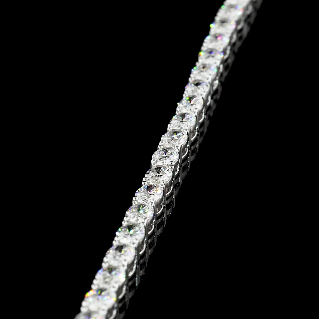 12.34 Cts 14k White Gold Oval Shape Tennis Necklace - Image 4