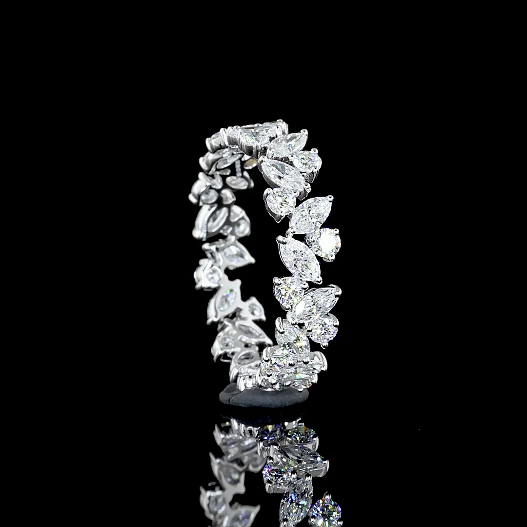 1.76 Cts 18k White Gold Mix Shape Eternity Band Eternity Band - Image 3