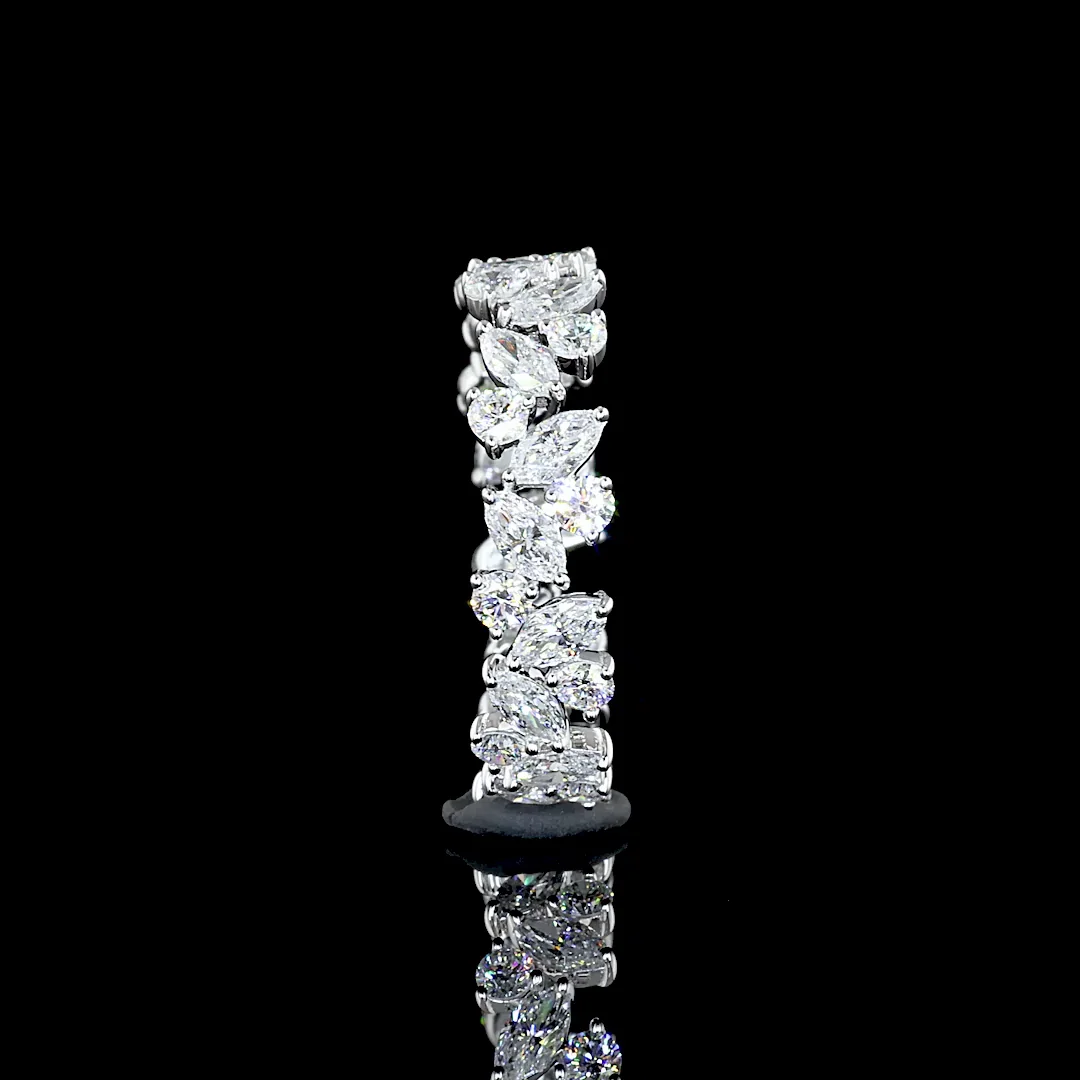 1.76 Cts 18k White Gold Mix Shape Eternity Band Eternity Band - Image 4