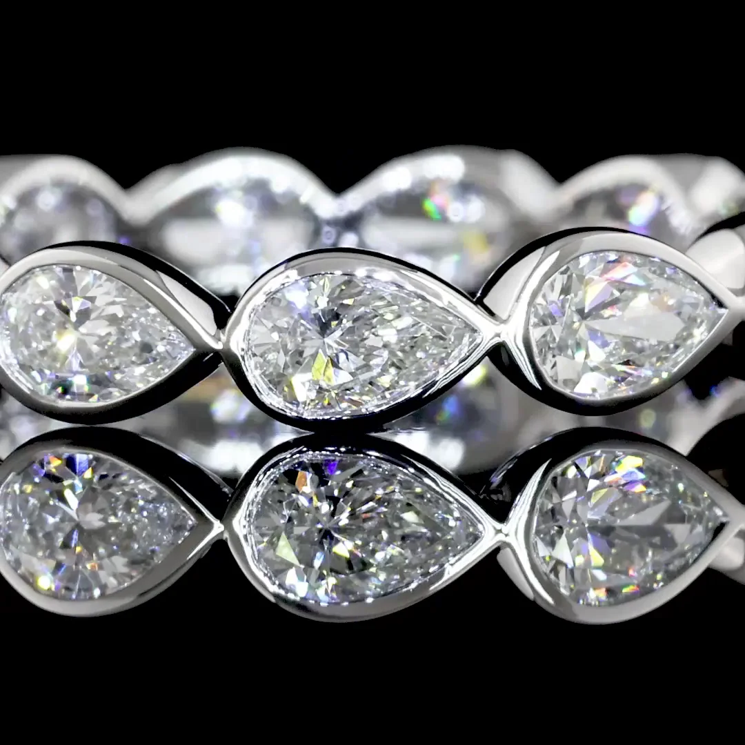 1.19 Cts 14k White Gold Pear Shape Eternity Band Eternity Band - Image 2
