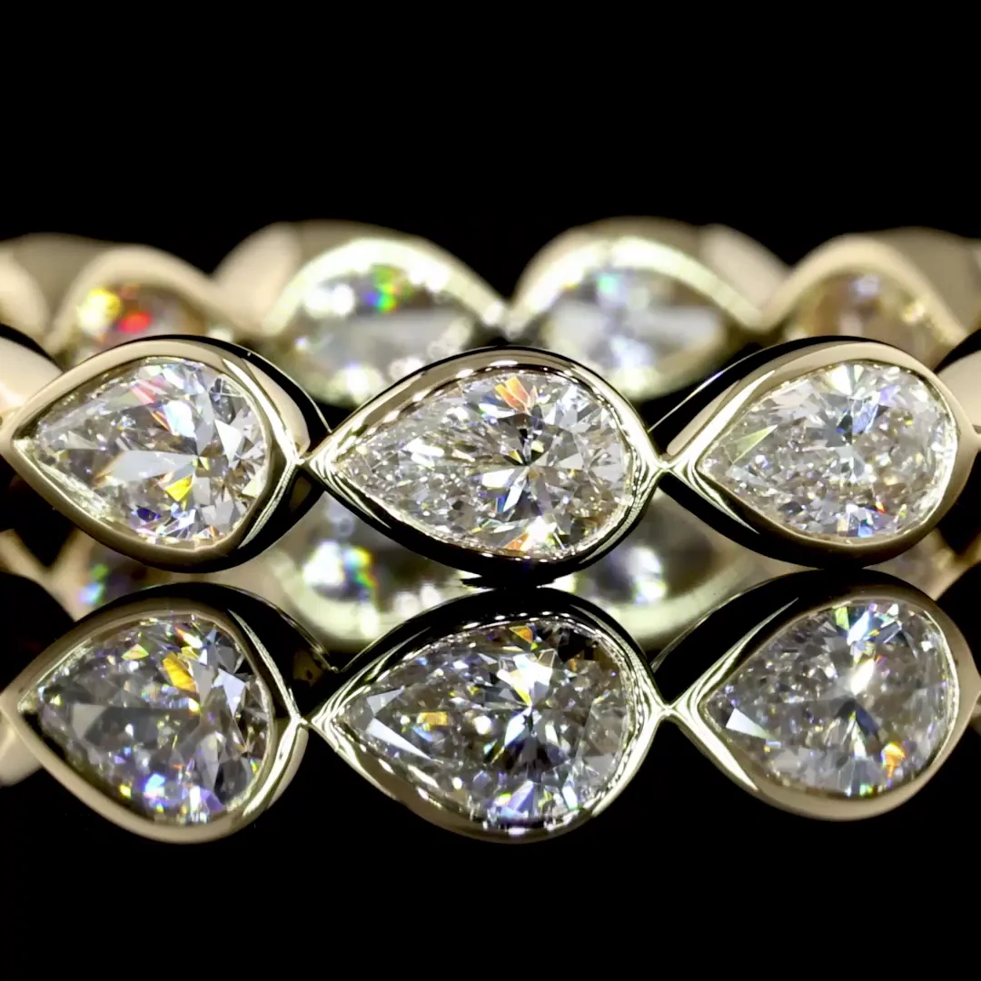 1.21 Cts 14k Yellow Gold Pear Shape Eternity Band Eternity Band - Image 2