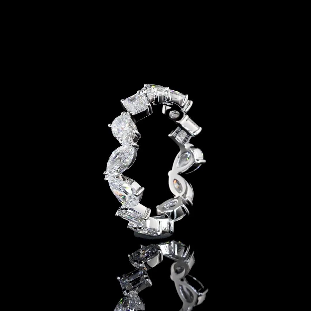 3.01 Cts 18k White Gold Mix Shape Eternity Band Eternity Band - Image 2