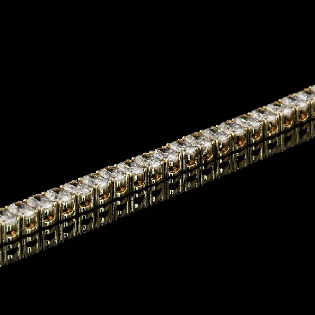 4.96 Cts 14k Yellow Gold Oval Shape Tennis Bracelet - Image 3
