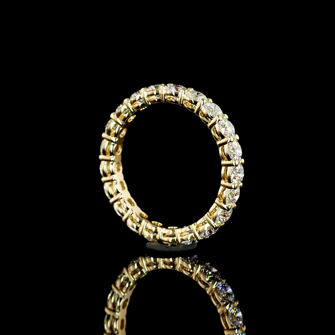 2.09 Cts 18k Yellow Gold Round Shape Eternity Band Eternity Band - Image 3