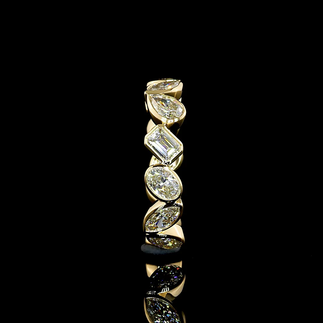 2.84 Cts 18k Yellow Gold Mix Shape Eternity Band Eternity Band - Image 4
