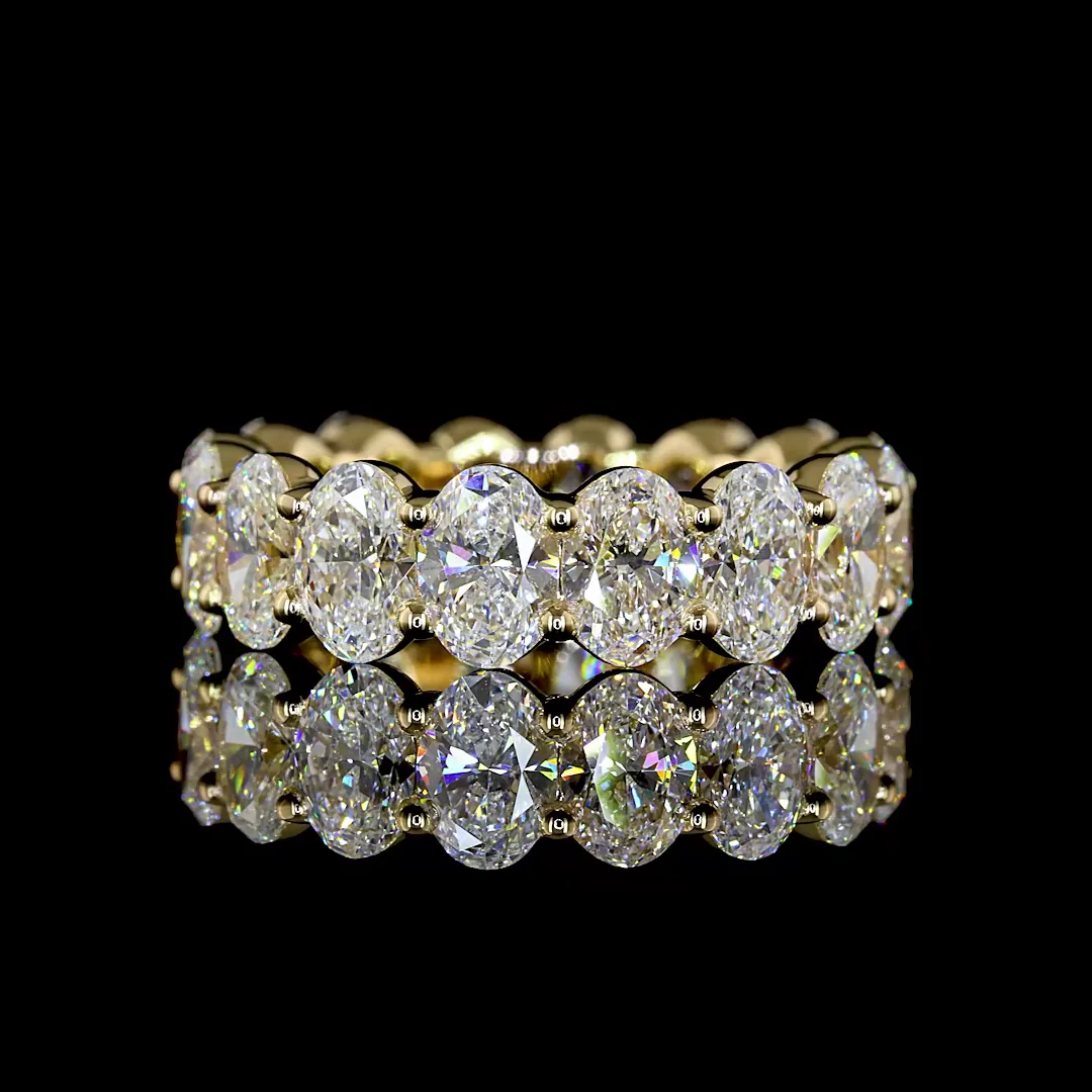 5.12 Cts 14k Yellow Gold Oval Shape Eternity Band Eternity Band - Video