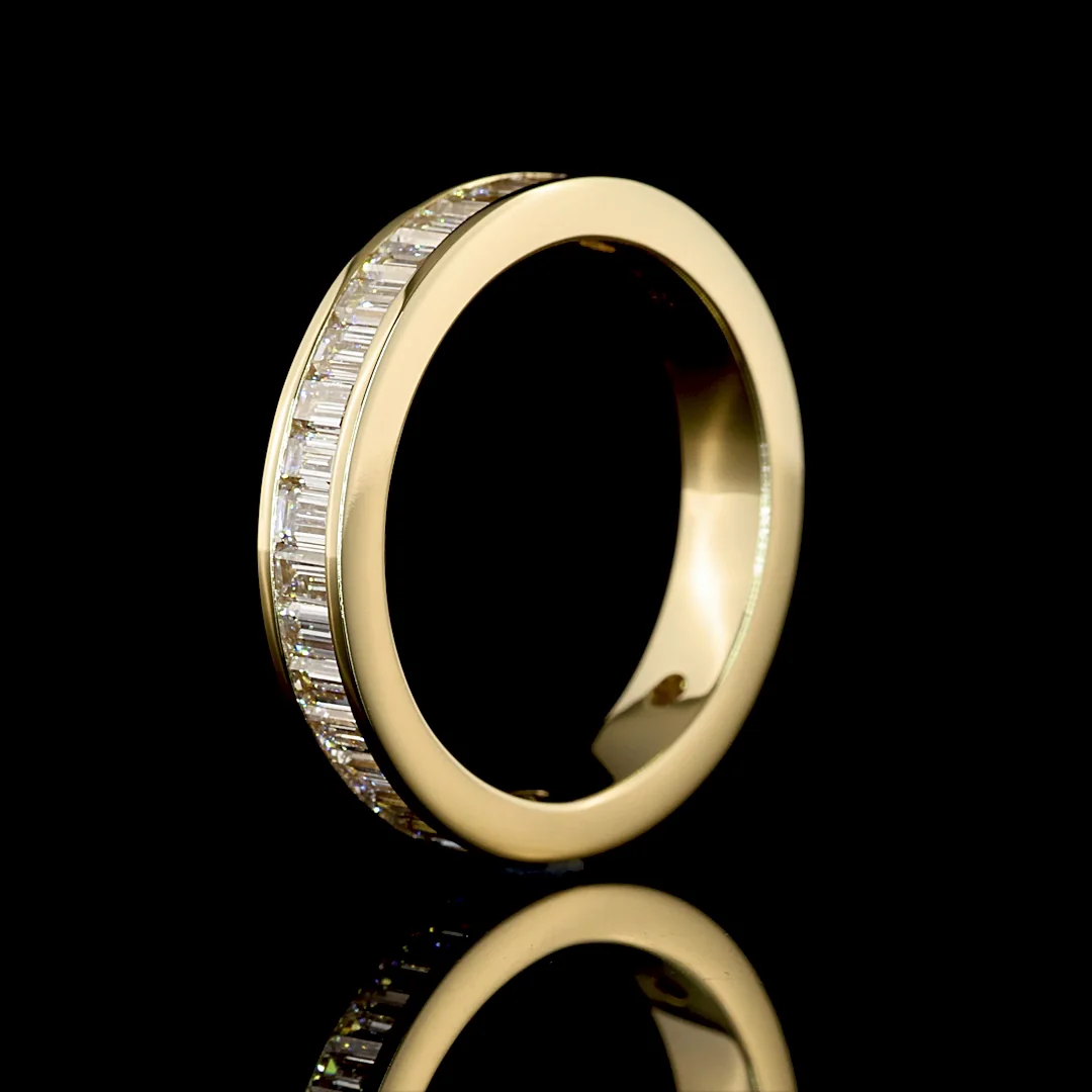 1.43 Cts 14k Yellow Gold Baguette Shape 3/4 Band Eternity Band - Image 4