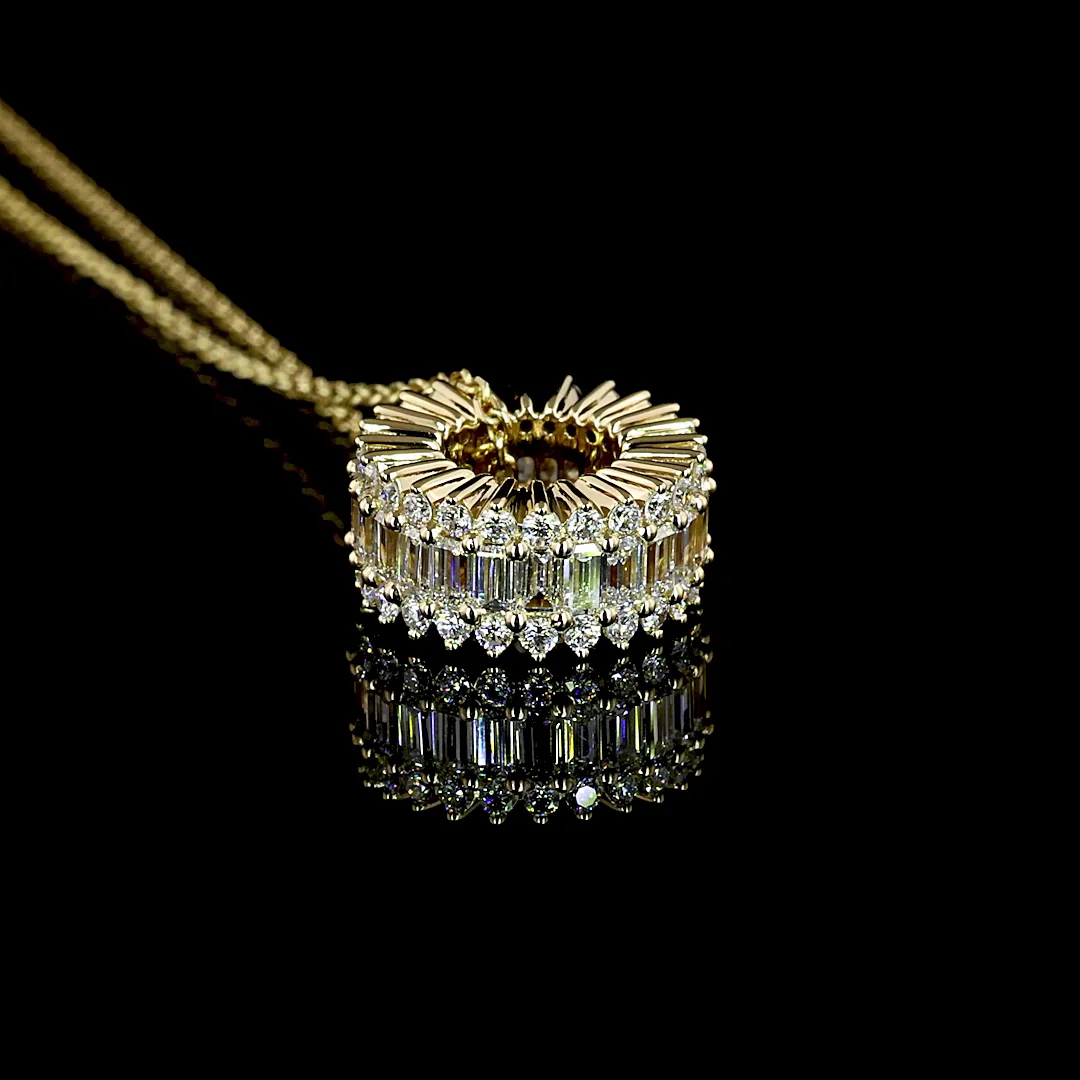 1.25 Cts 14k Yellow Gold Mix Shape Pendant Pendant - Image 2