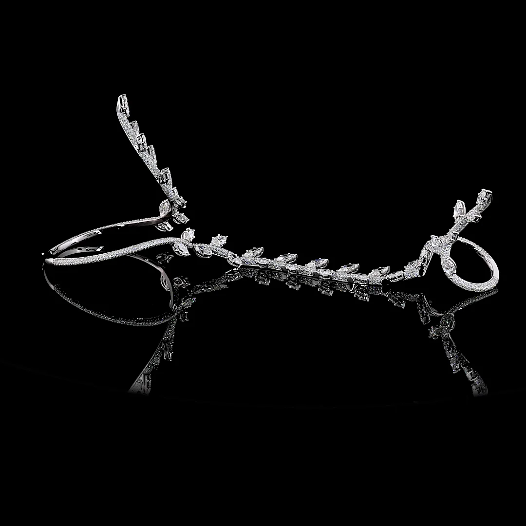 16.53 Cts 14k White Gold Mix Shape Special Bracelet - Video