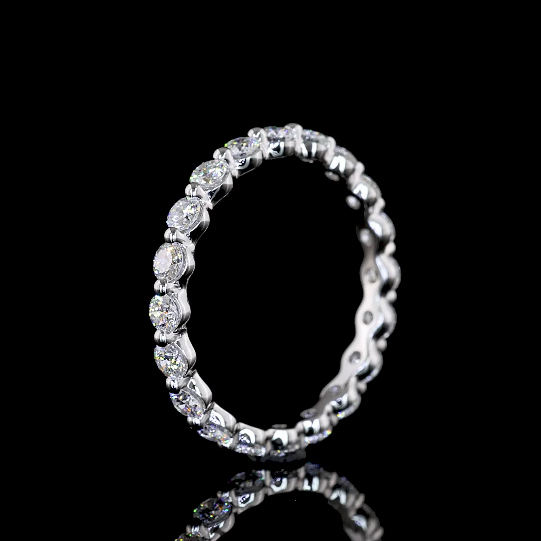 0.77 Cts 14k White Gold Round Shape Eternity Band Eternity Band - Image 4