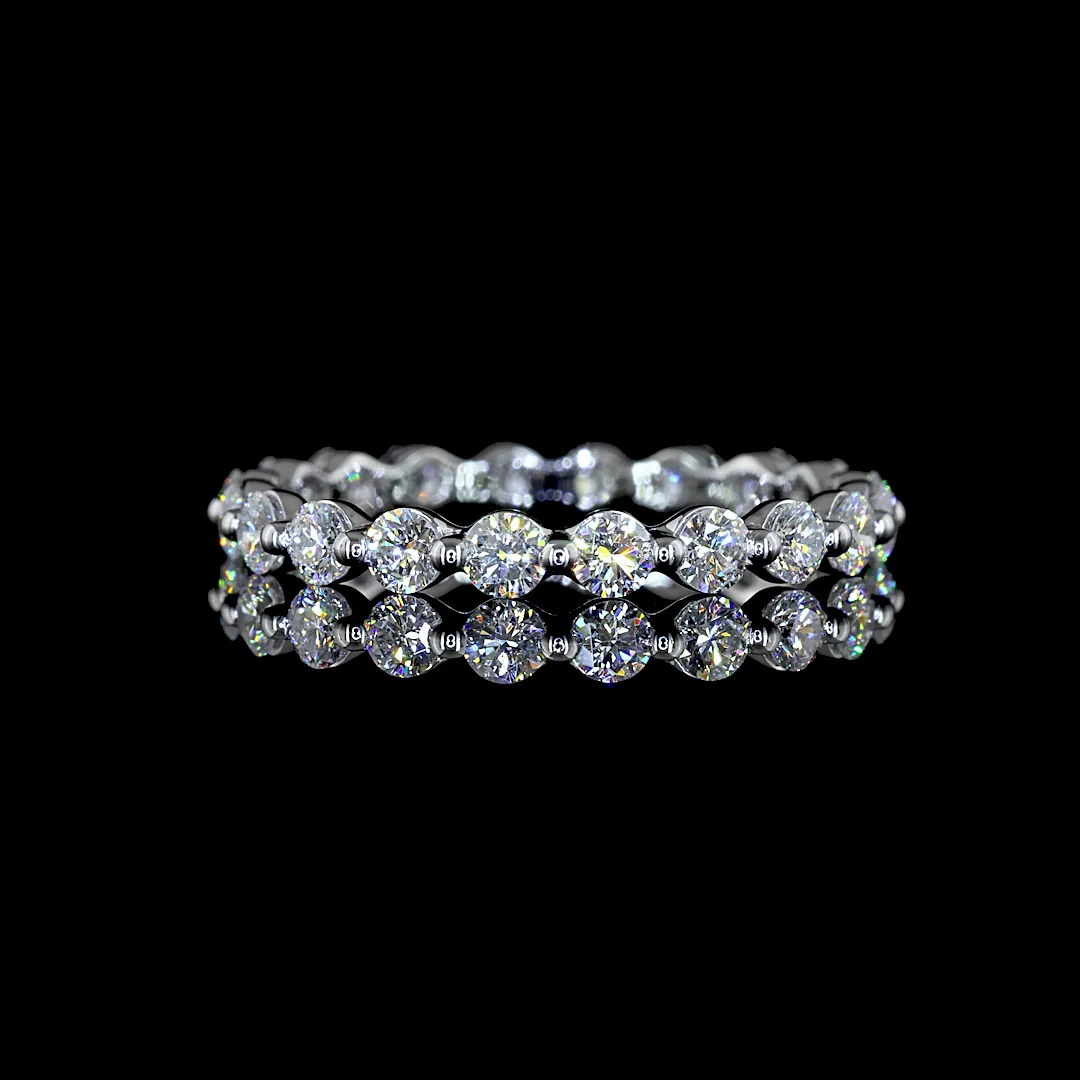 0.77 Cts 14k White Gold Round Shape Eternity Band Eternity Band - Video