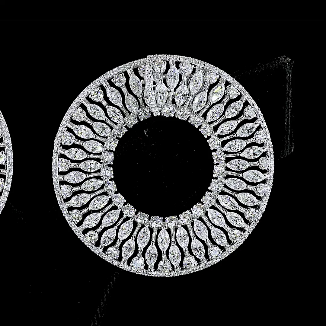 12.41 Cts 14k White Gold Mix Shape Special Earring - Image 3