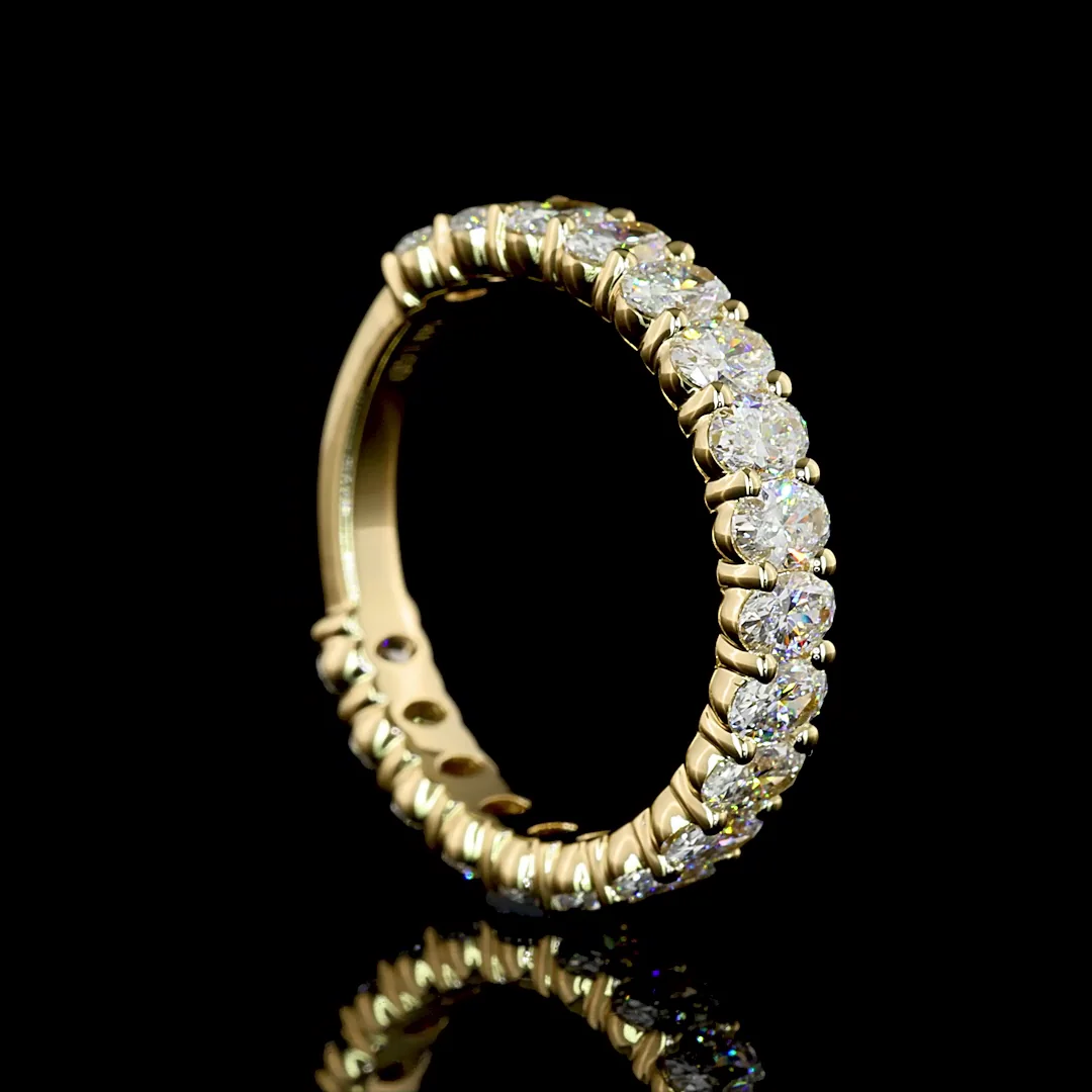 2.03 Cts 14k Yellow Gold Oval Shape 3/4 Band Eternity Band - Image 2