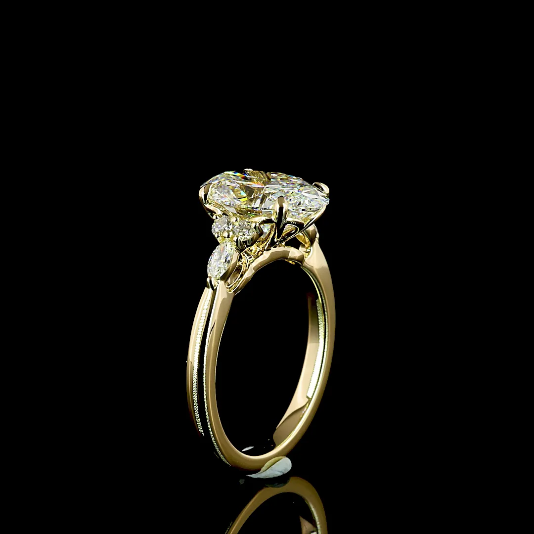 3.24 Cts 14k Yellow Gold Mix Shape Special Ring - Image 4