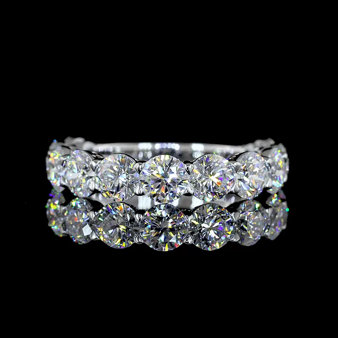 3.26 Cts 14k White Gold Round Shape 3/4 Band Eternity Band - Video