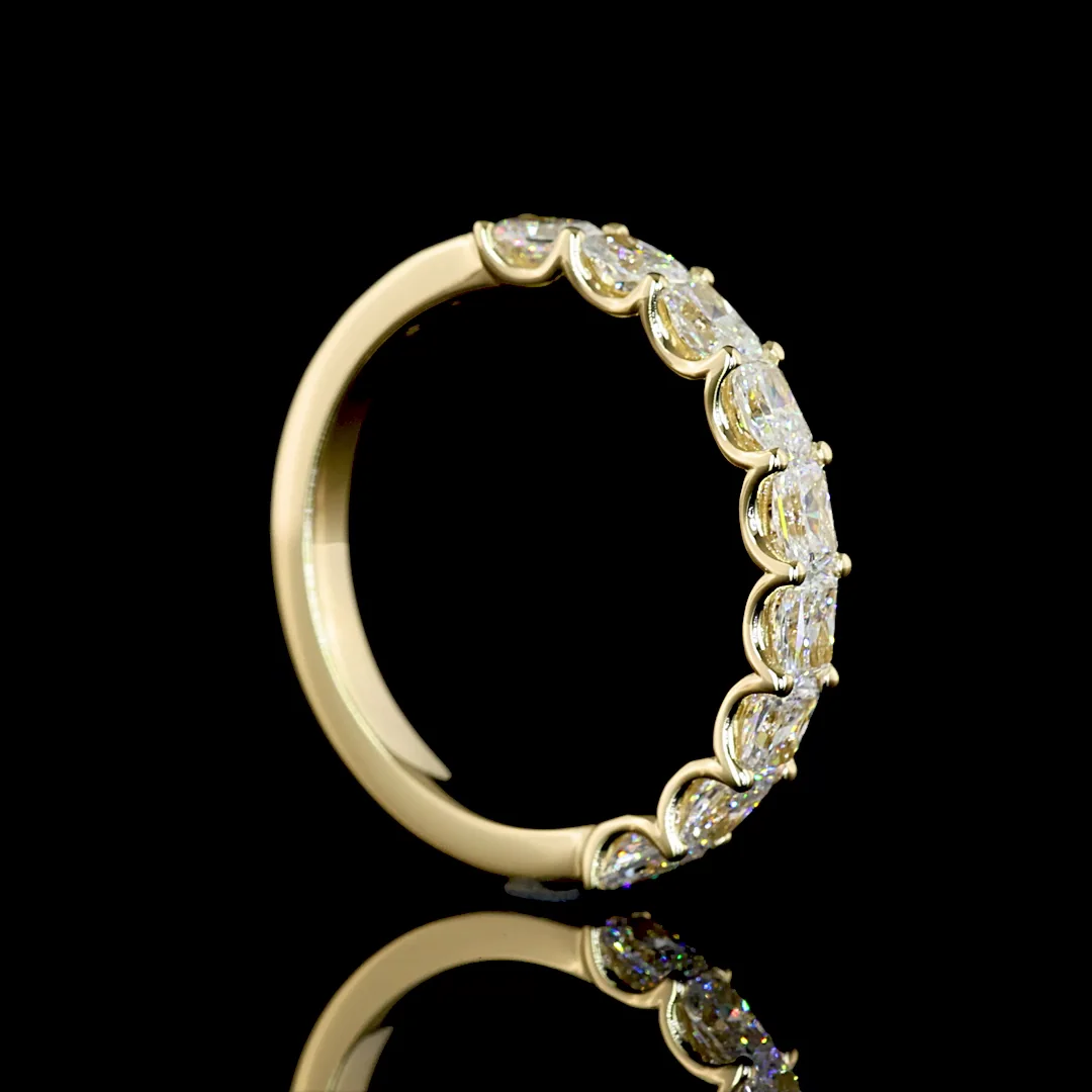 1.07 Cts 14k Yellow Gold Radiant Shape Half Eternity Eternity Band - Image 2