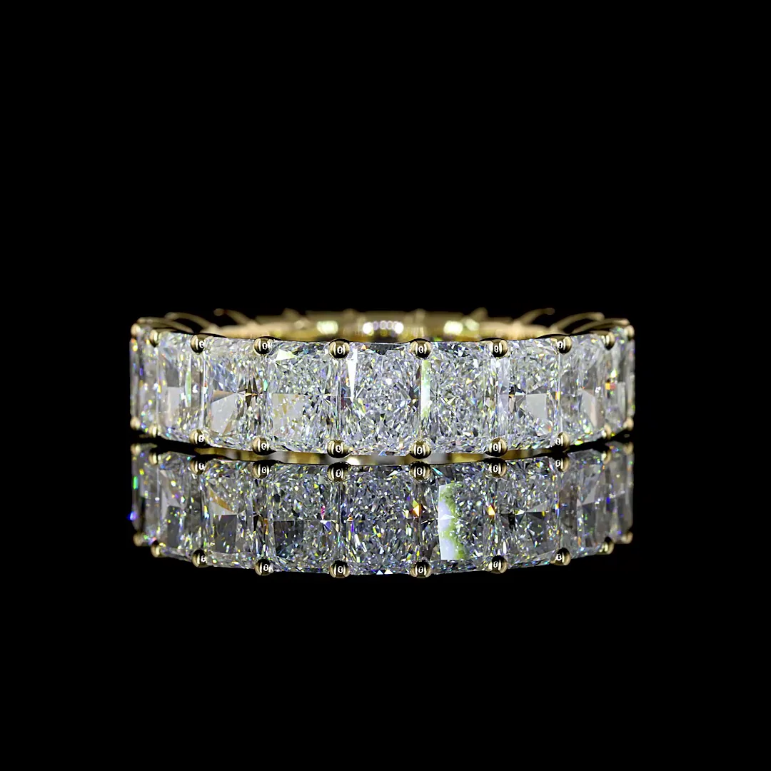 10.45 Cts 14k Yellow Gold Radiant Shape Eternity Band Eternity Band - Video