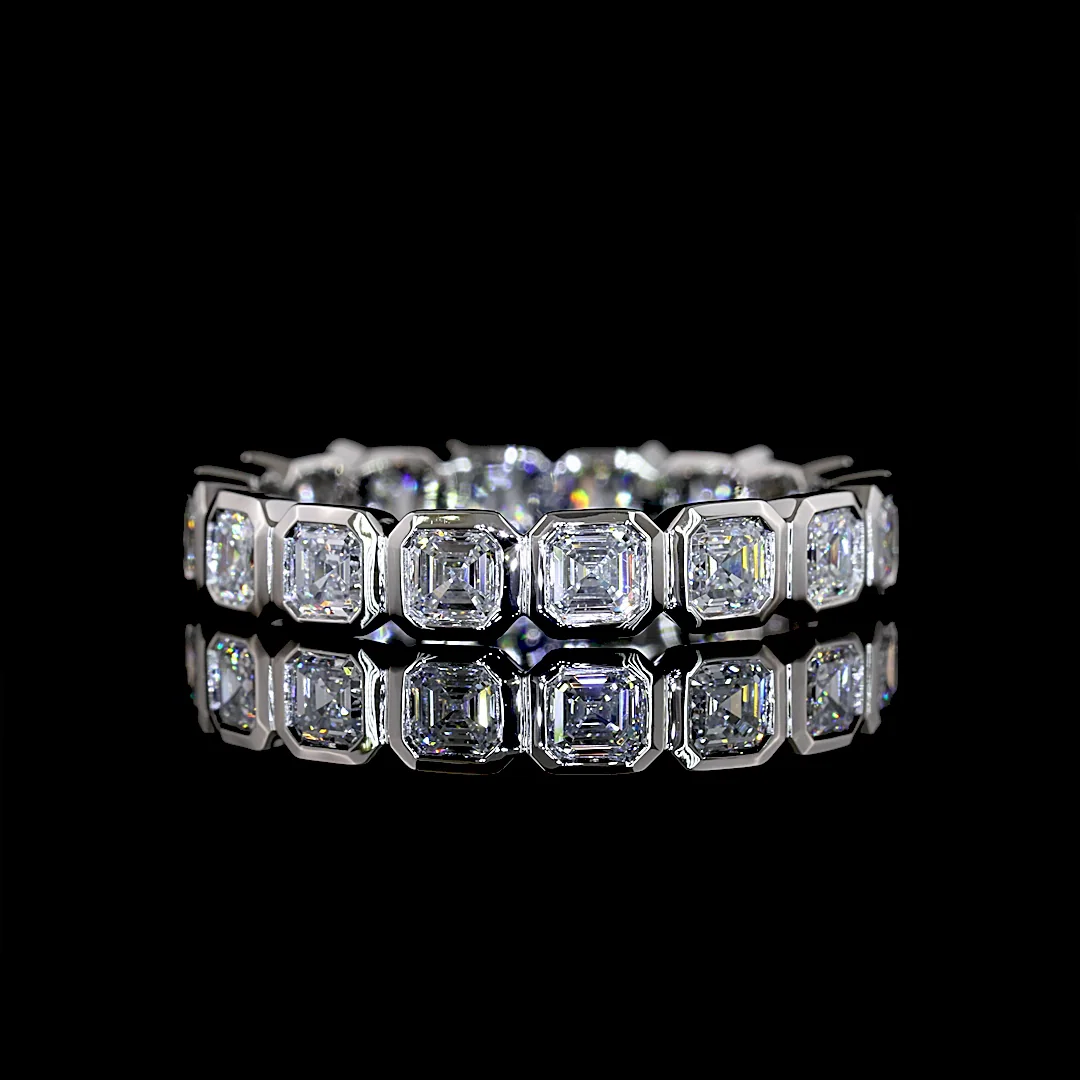 1.67 Cts Platinum Asscher Shape Eternity Band Eternity Band - Video