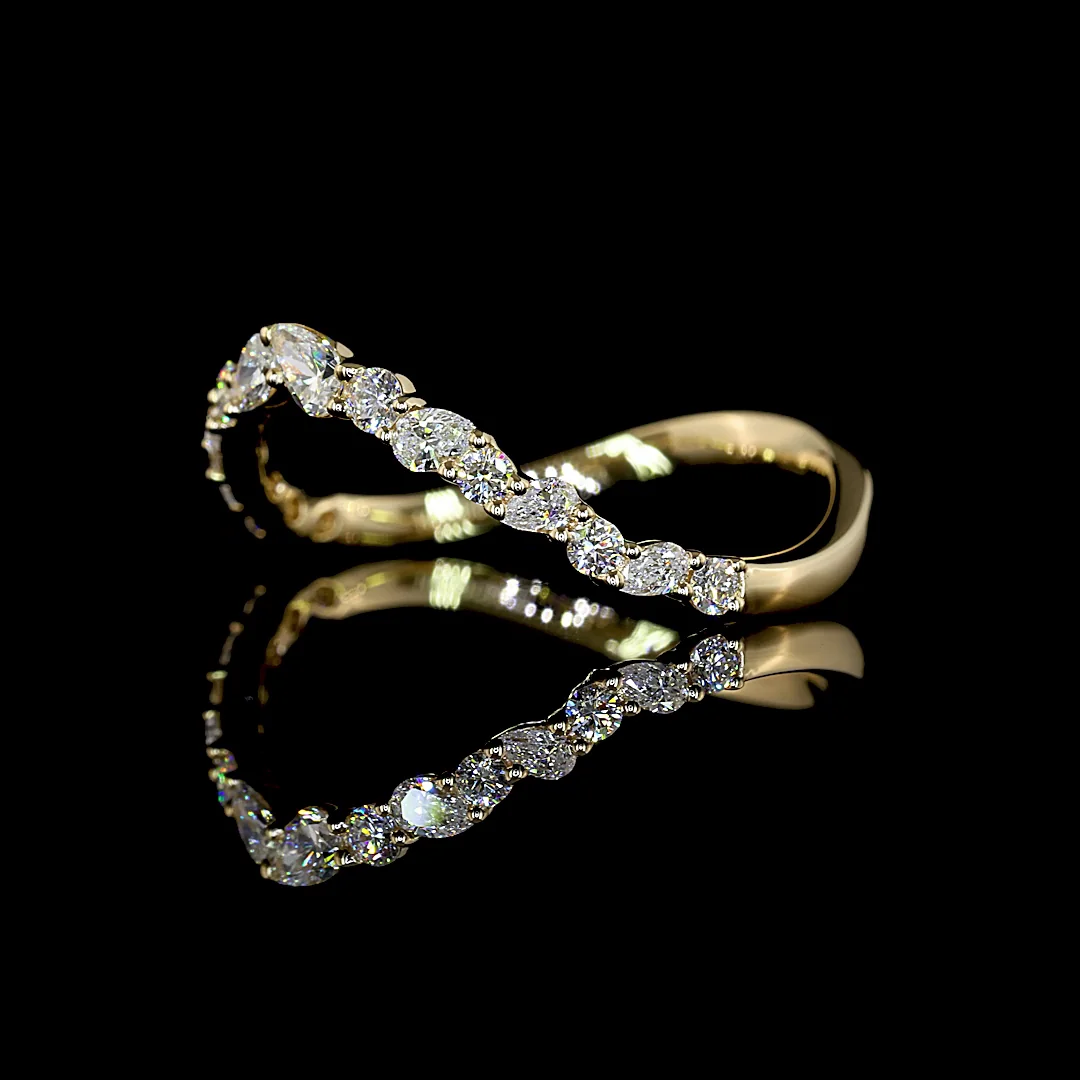 0.39 Cts 14k Yellow Gold Mix Shape Half Eternity Eternity Band - Image 2