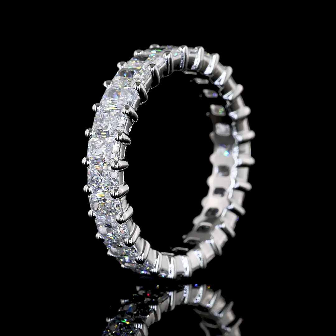 2.69 Cts Platinum Radiant Shape Eternity Band Eternity Band - Image 4