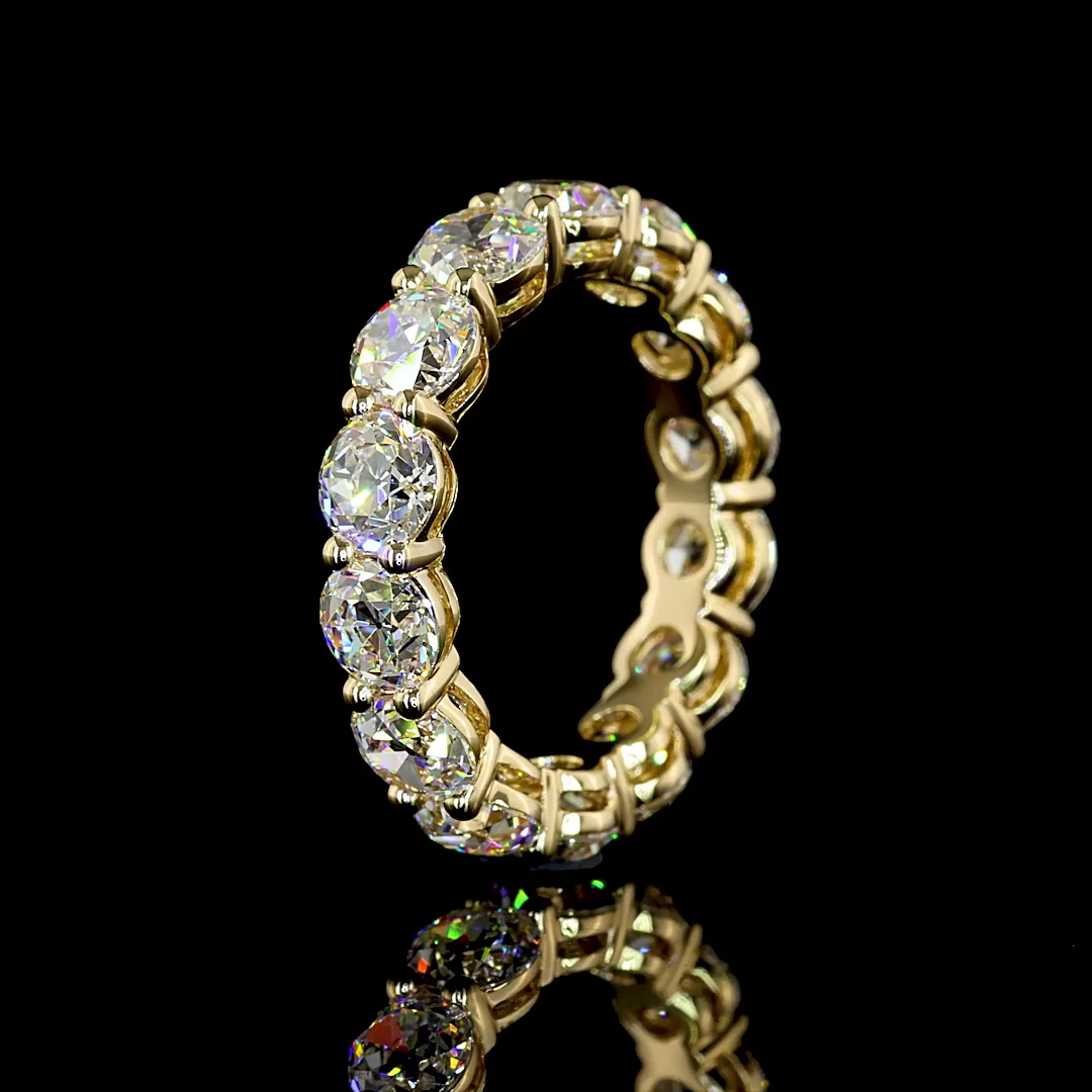 4.5 Cts 14k Yellow Gold Old European Brilliant Shape Eternity Band Eternity Band - Image 4