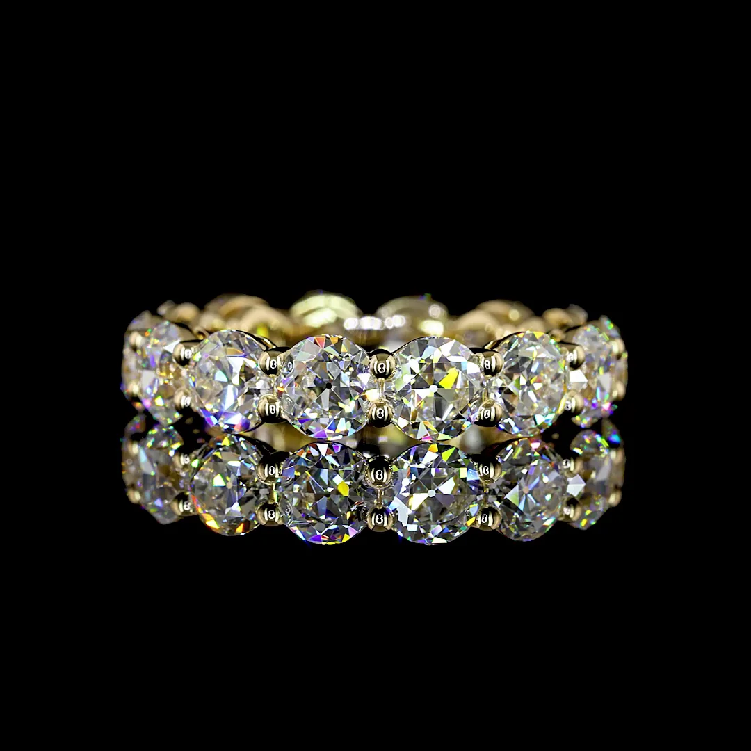 4.5 Cts 14k Yellow Gold Old European Brilliant Shape Eternity Band Eternity Band - Video