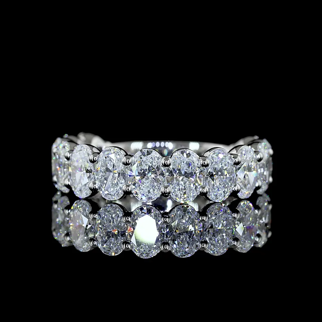 2.03 Cts Platinum Oval Shape 3/4 Band Eternity Band - Video