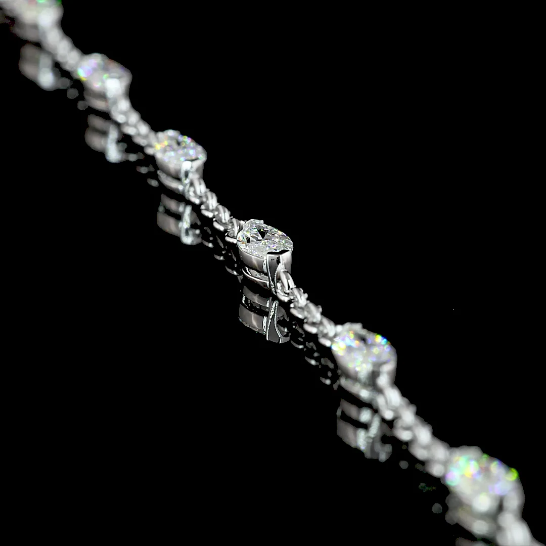 4.99 Cts 14k White Gold Mix Shape Special Necklace - Image 2