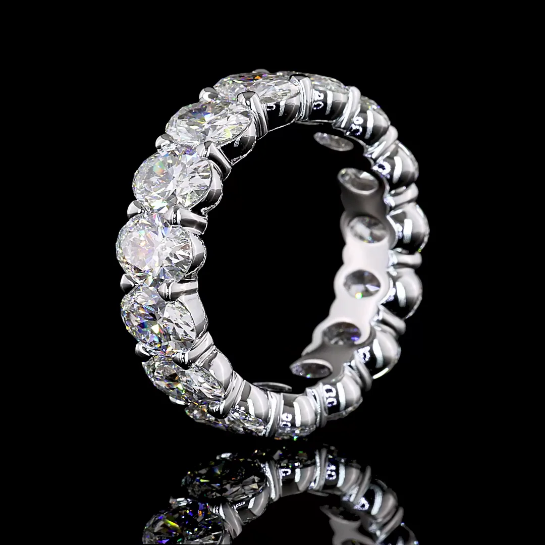 9.2 Cts 14k White Gold Oval Shape Eternity Band Eternity Band - Image 4
