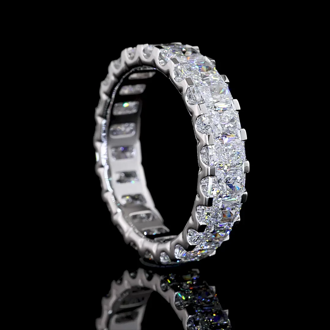 3.33 Cts 14k White Gold Radiant Shape Eternity Band Eternity Band - Image 2