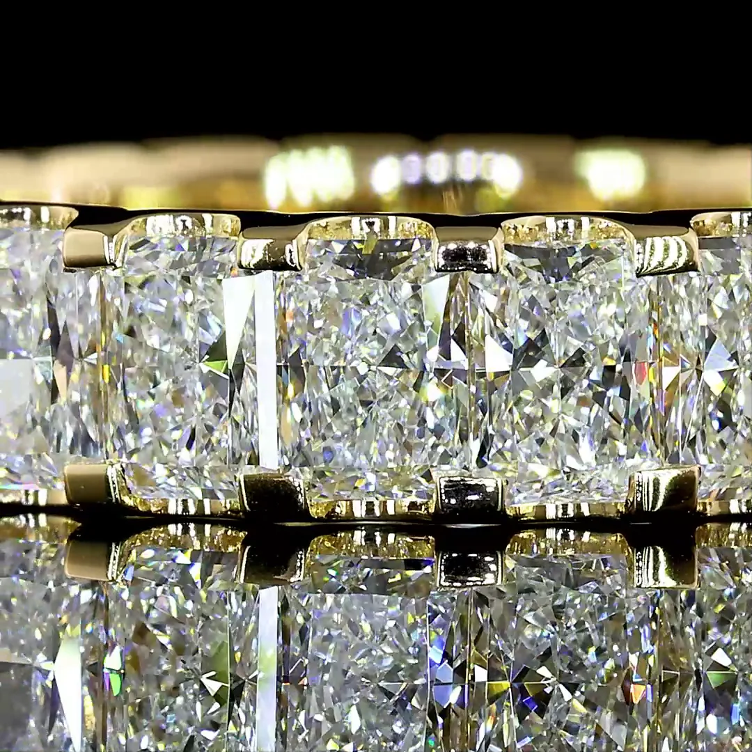 3.39 Cts 14k Yellow Gold Radiant Shape Eternity Band Eternity Band - Image 3