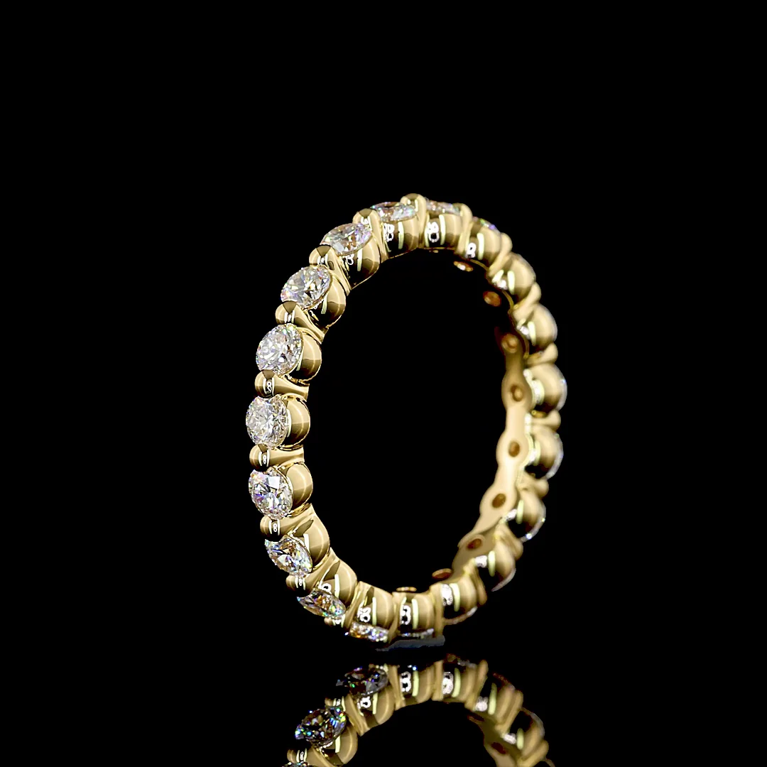 0.93 Cts 18k Yellow Gold Round Shape Eternity Band Eternity Band - Image 4