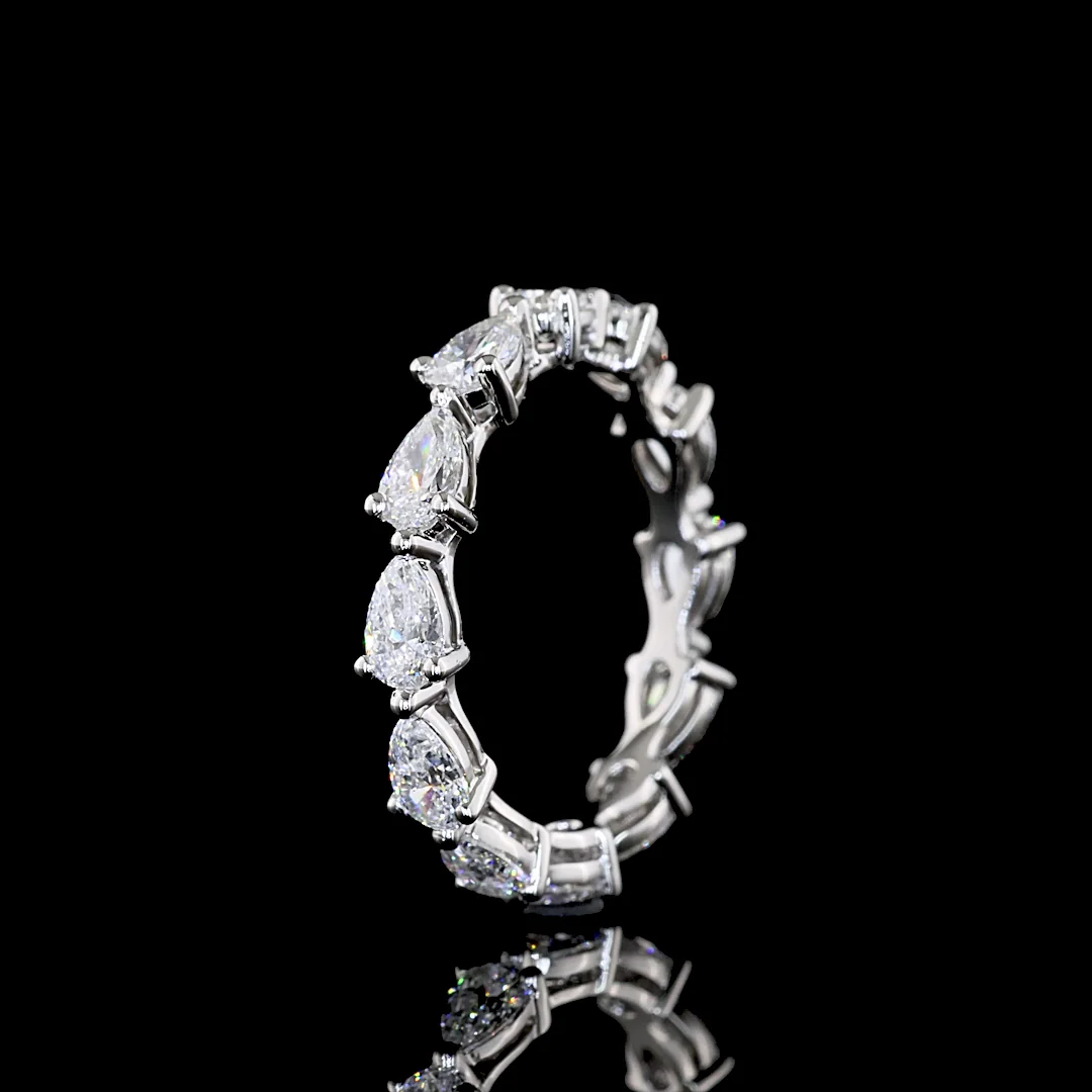1.83 Cts Platinum Pear Shape Eternity Band Eternity Band - Image 4