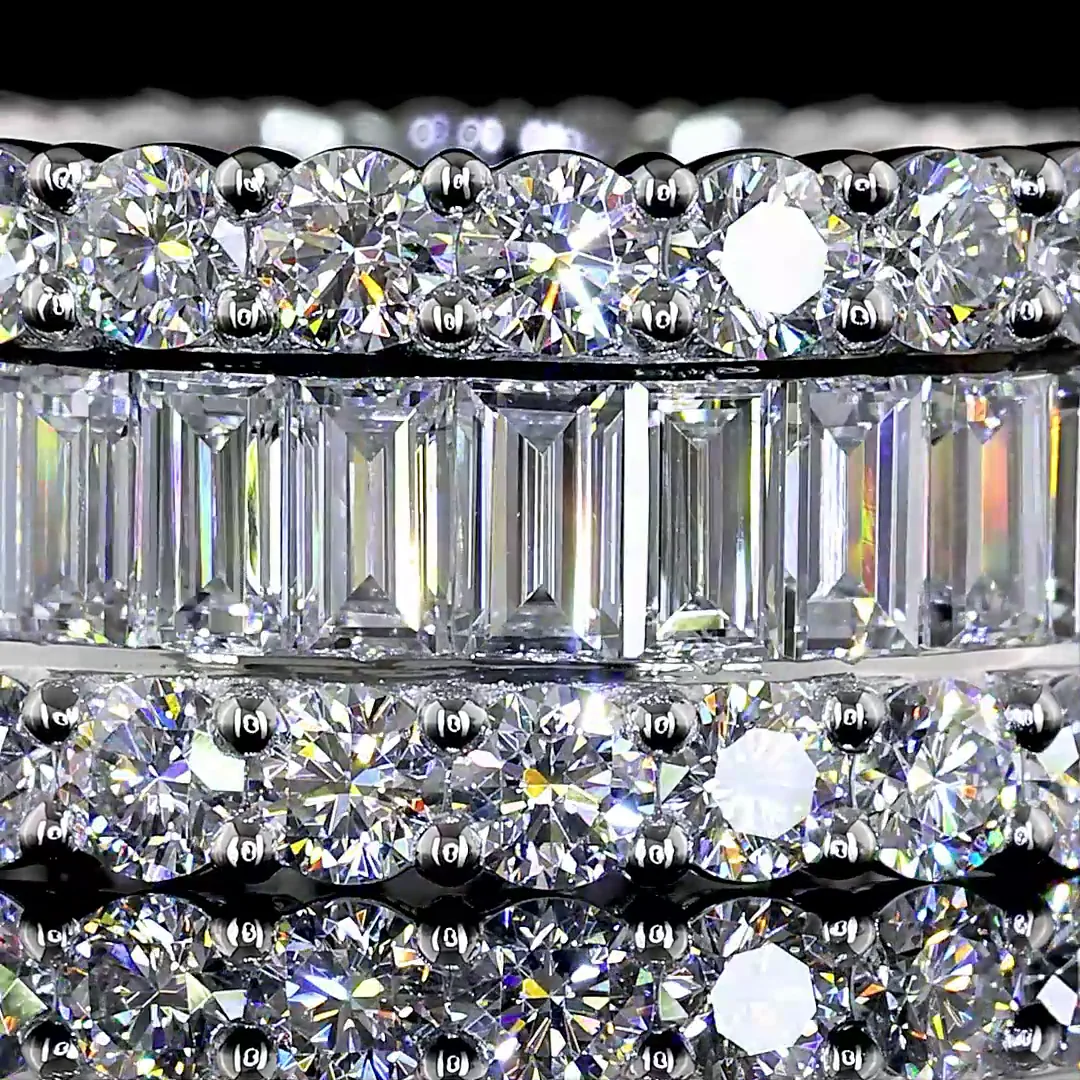 3.62 Cts Platinum Mix Shape Special Eternity Band - Image 3