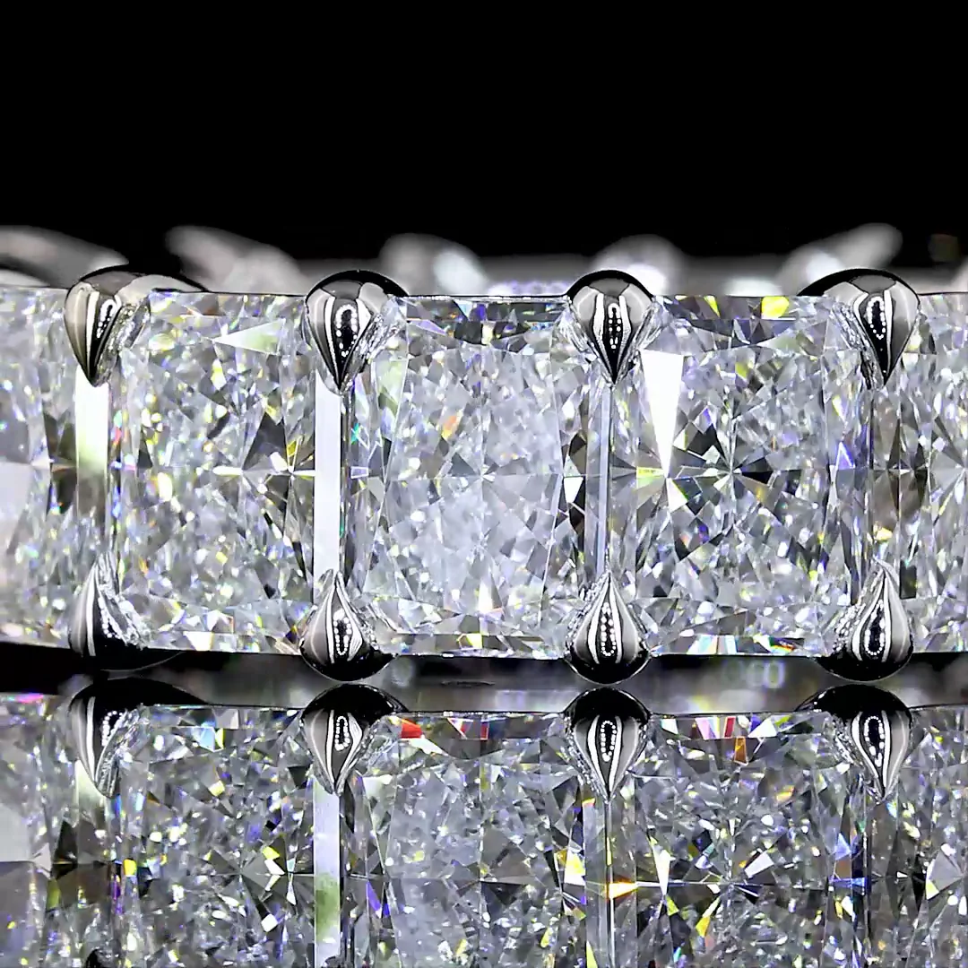 6.55 Cts 14k White Gold Radiant Shape Eternity Band Eternity Band - Image 3