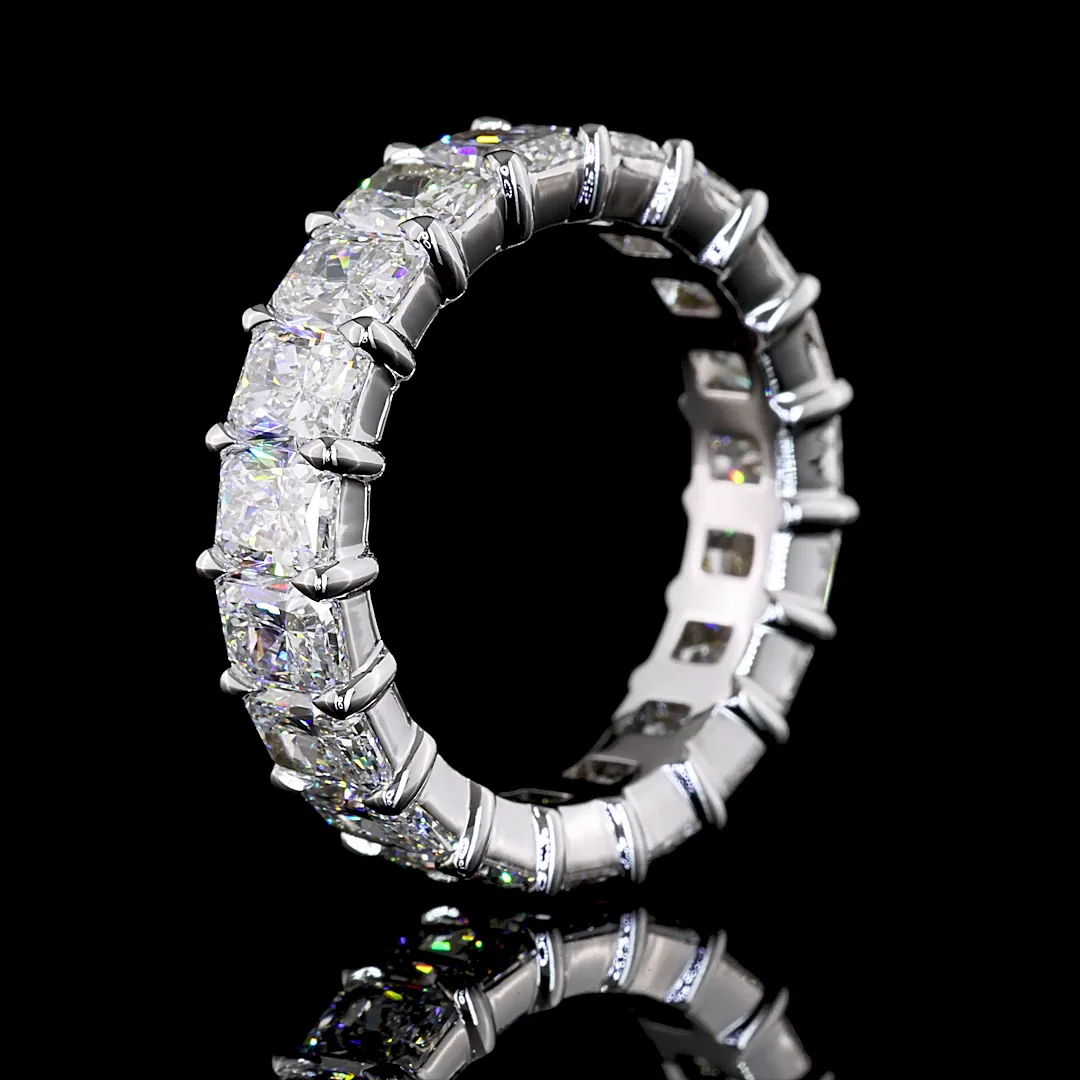 6.55 Cts 14k White Gold Radiant Shape Eternity Band Eternity Band - Image 4