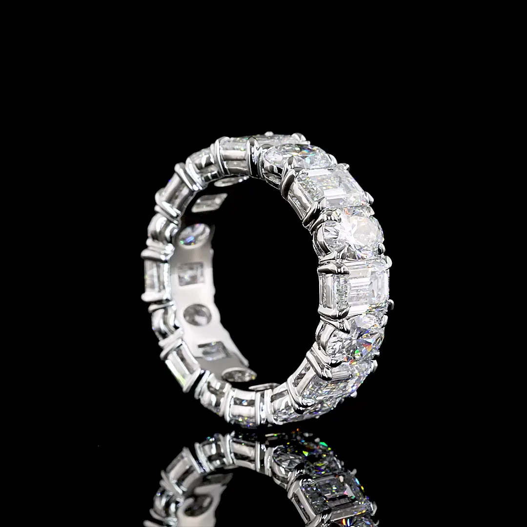 8.77 Cts Platinum Mix Shape Eternity Band Eternity Band - Image 2