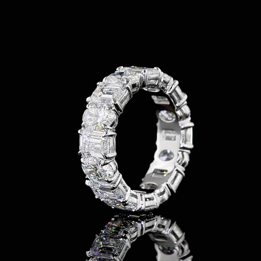 8.77 Cts Platinum Mix Shape Eternity Band Eternity Band - Image 4