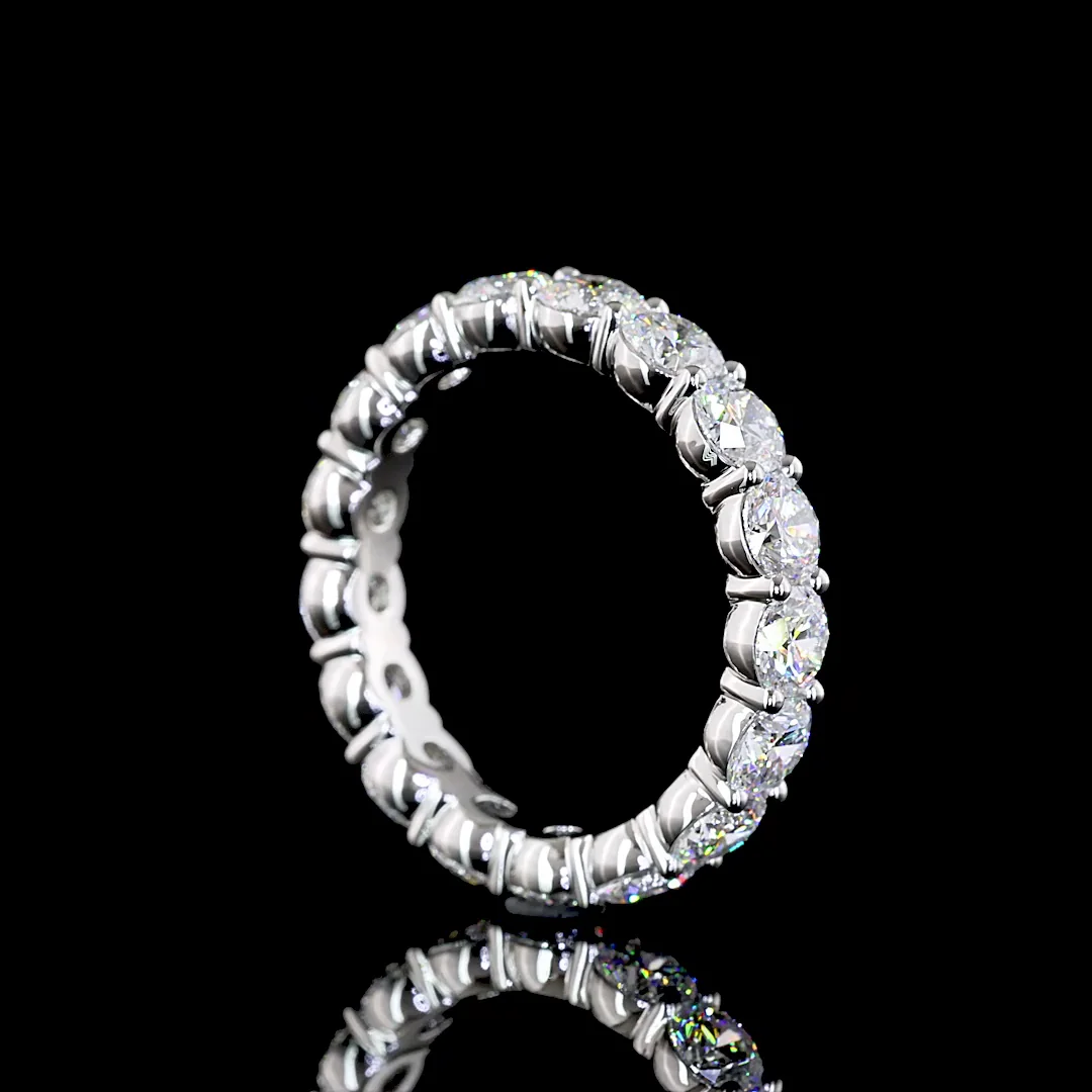 5.08 Cts Platinum Round Shape Eternity Band Eternity Band - Image 2