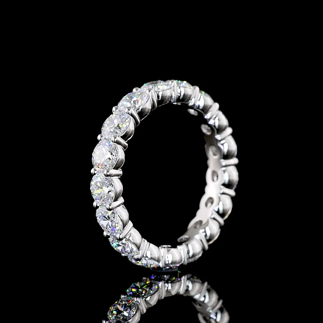 5.08 Cts Platinum Round Shape Eternity Band Eternity Band - Image 4