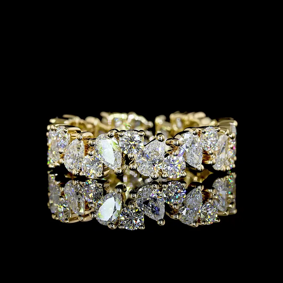 2.5 Cts 14k Yellow Gold Round Shape Eternity Band Eternity Band - Video