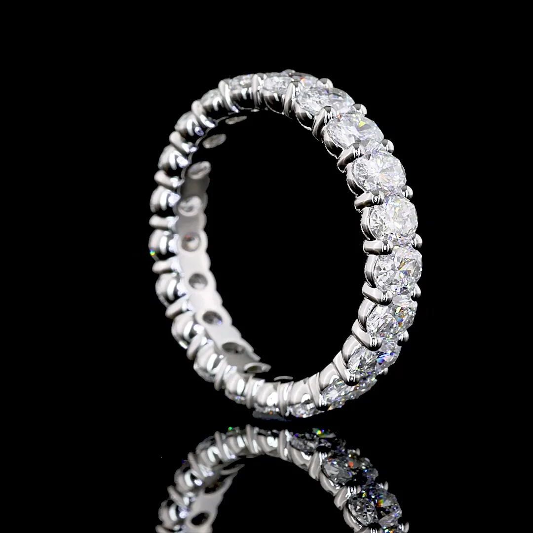 2.69 Cts Platinum Oval Shape Eternity Band Eternity Band - Image 2