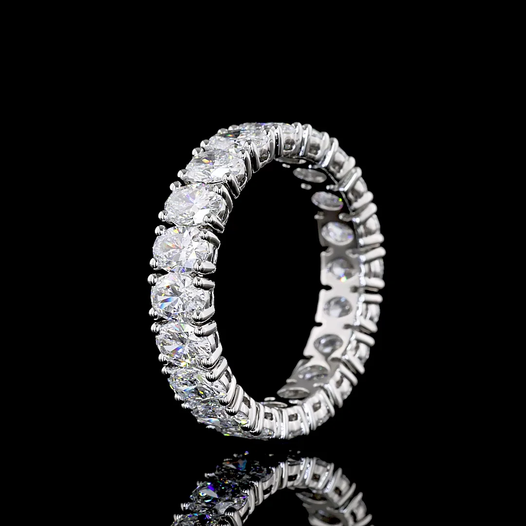4.37 Cts Platinum Oval Shape Eternity Band Eternity Band - Image 4