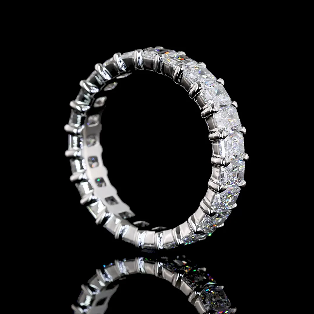 3.45 Cts Platinum Radiant Shape Eternity Band Eternity Band - Image 2