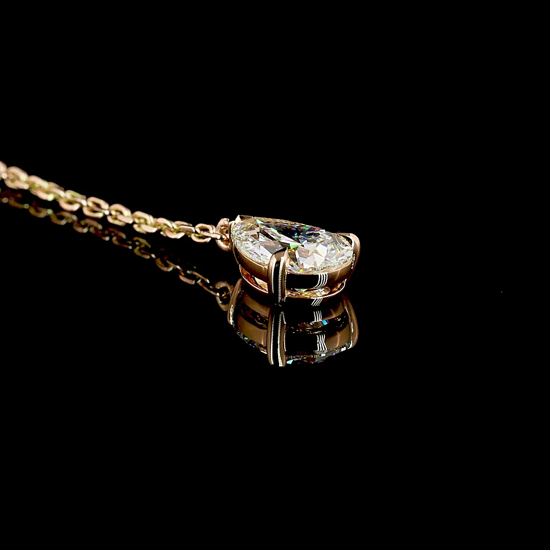 1.24 Cts 14k Rose Gold Mix Shape Lariat Necklace - Image 2