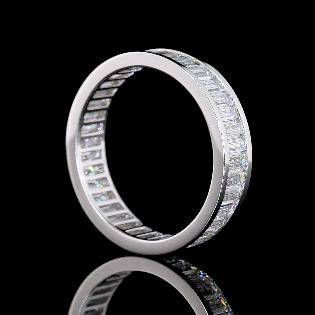 4.88 Cts 14k White Gold Baguette Shape Eternity Band Eternity Band - Image 2